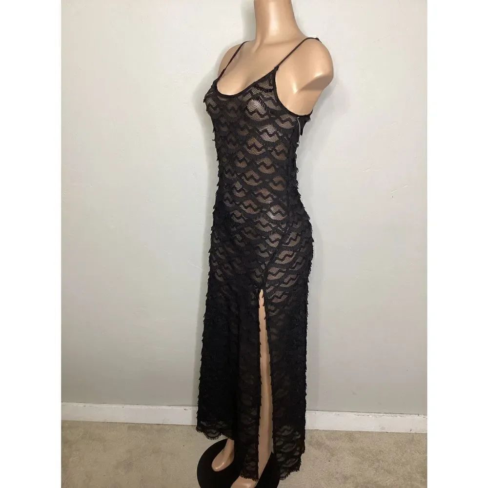 New. WILDFOX black eyelash maxi coverup. L but RUNS SMALL. retails $136 - Picture 7 of 12